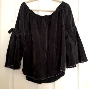 Black off the shoulder top